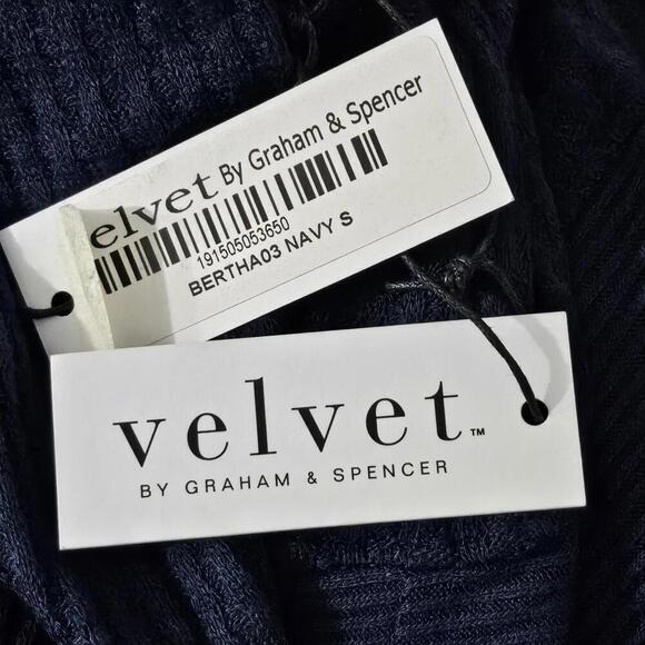 2/$30 Velvet by Graham & Spencer Open Front Navy Cardigan Size S - Picture 7 of 8